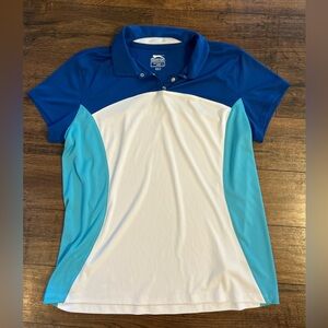 Slazenger Blue and White Polo Shirt Golf